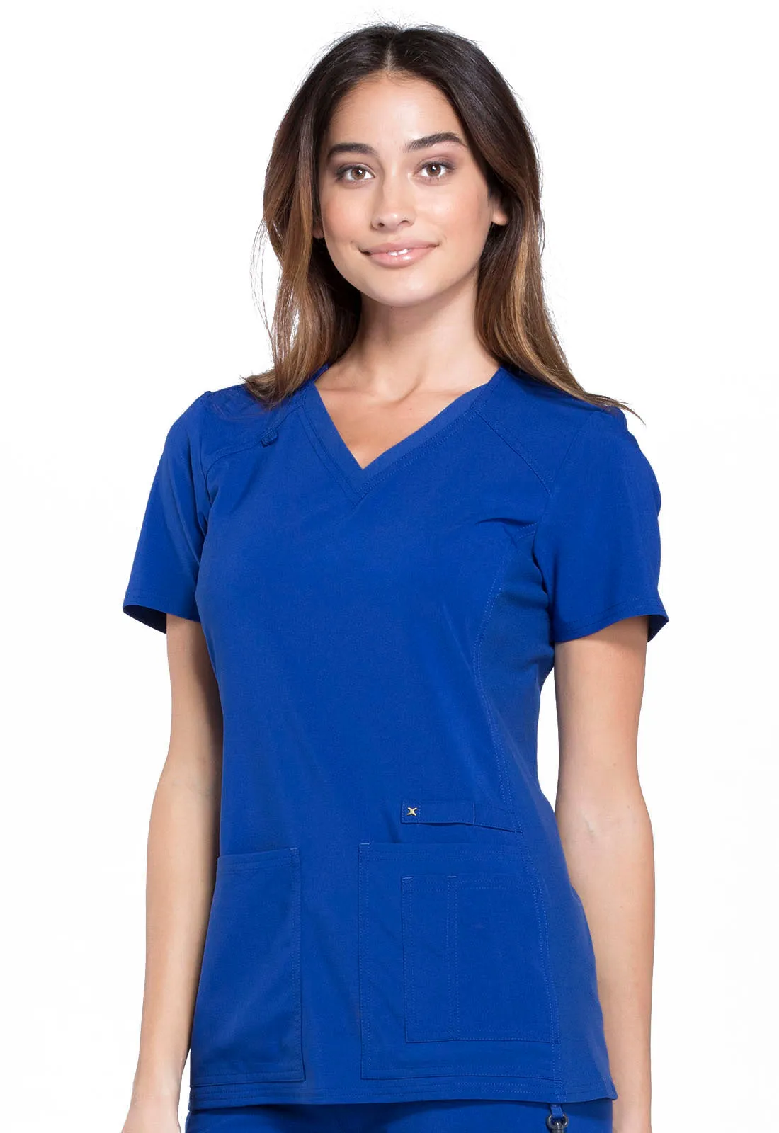 Iflex - Women's V-Neck Knit Panel Solid Top
