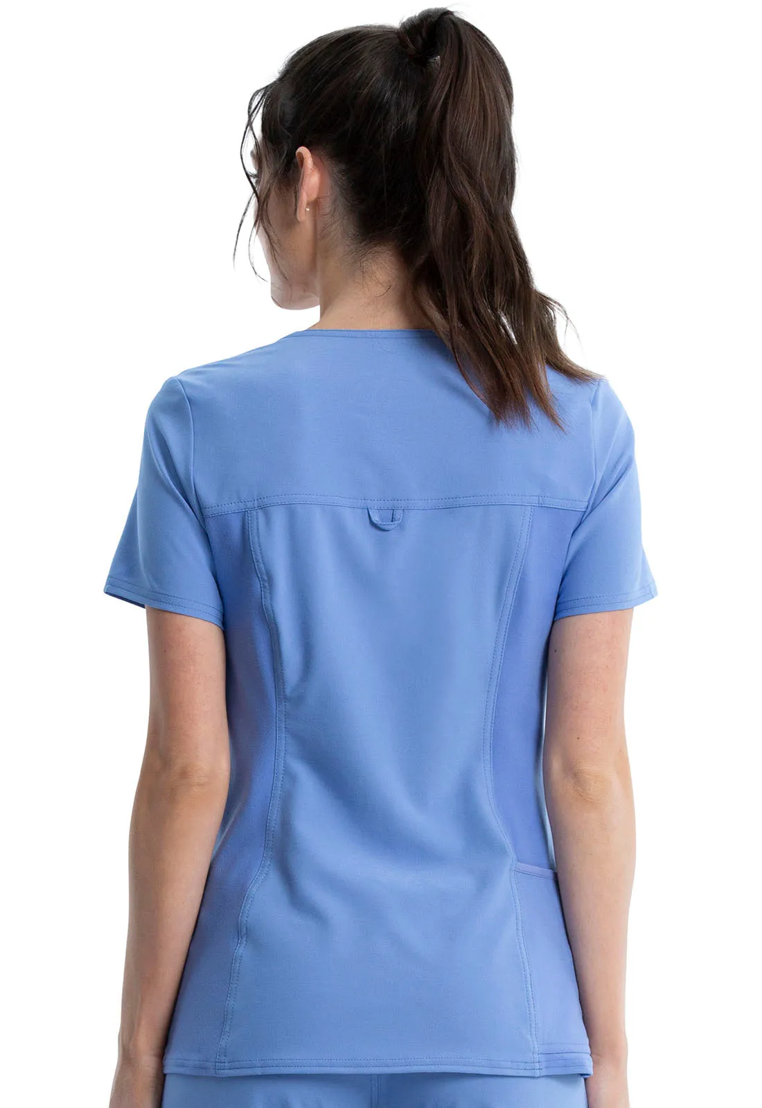 Iflex - Women's V-Neck Knit Panel Solid Top