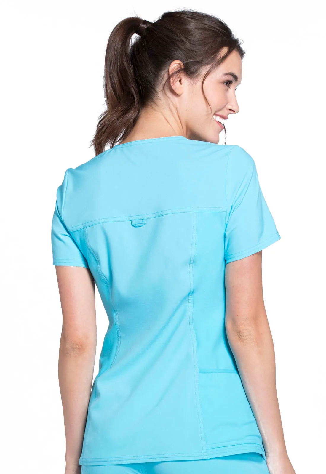 Iflex - Women's V-Neck Knit Panel Solid Top