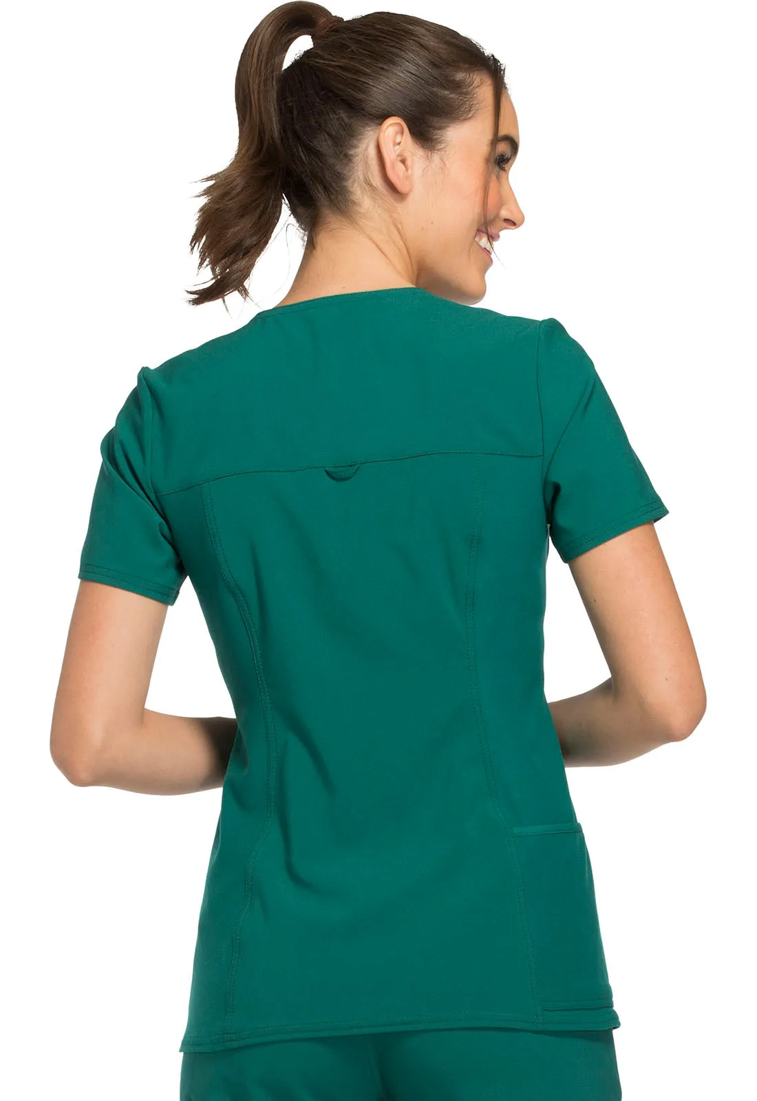 Iflex - Women's V-Neck Knit Panel Solid Top