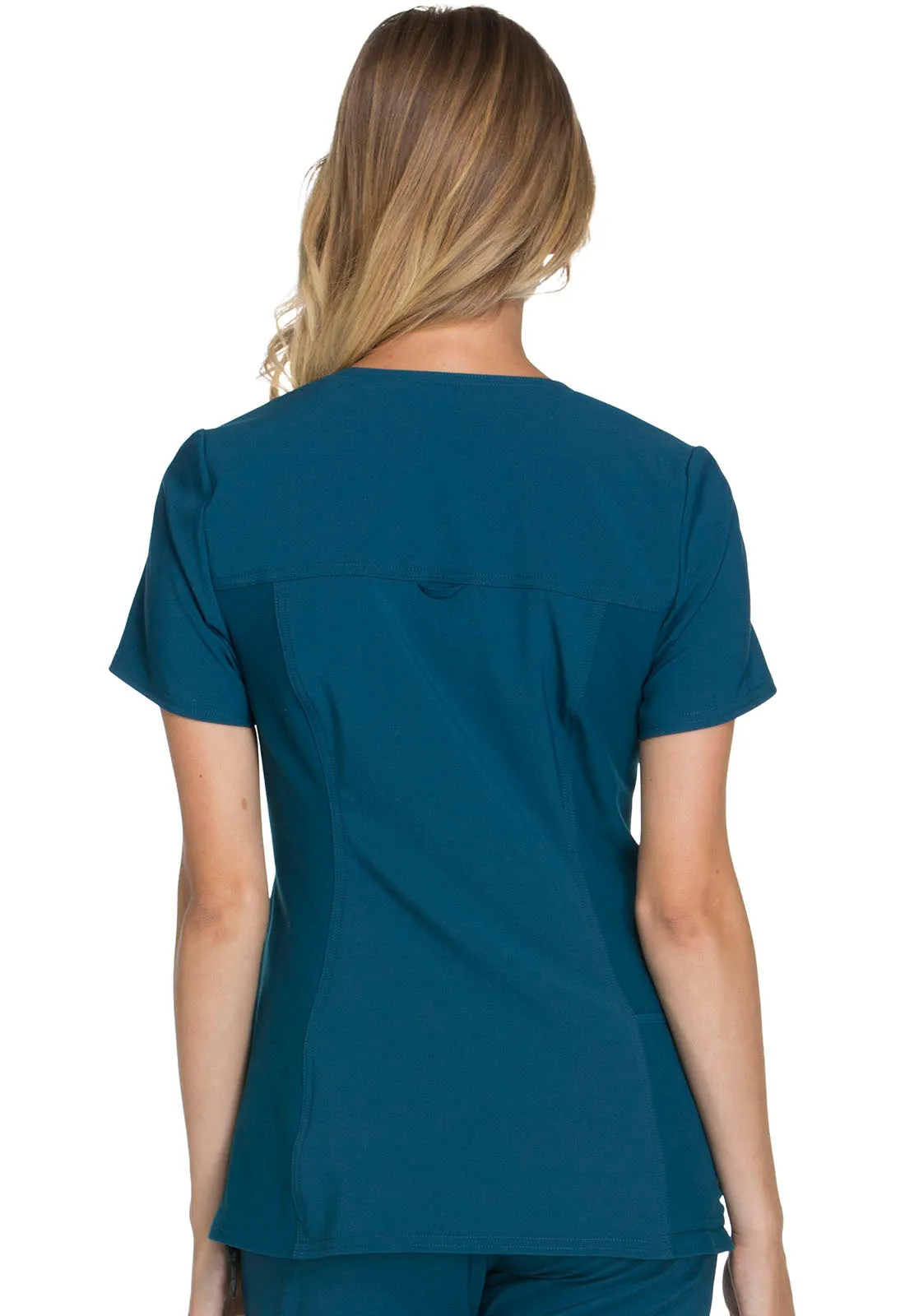 Iflex - Women's V-Neck Knit Panel Solid Top