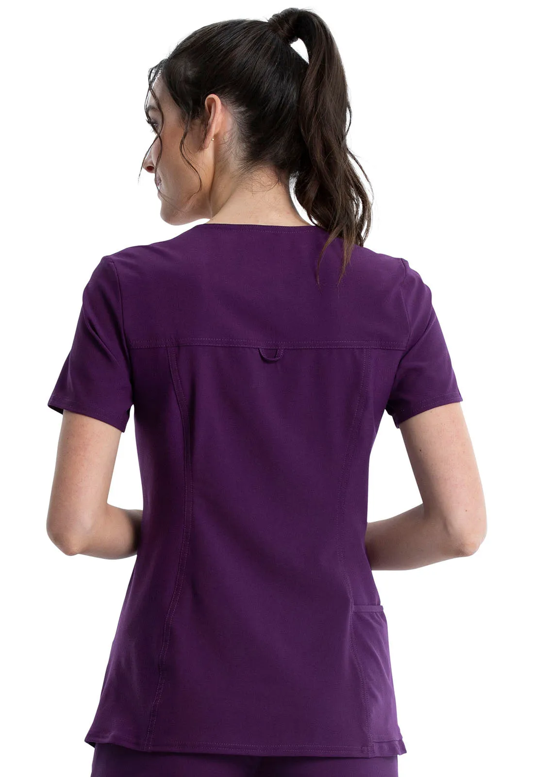 Iflex - Women's V-Neck Knit Panel Solid Top