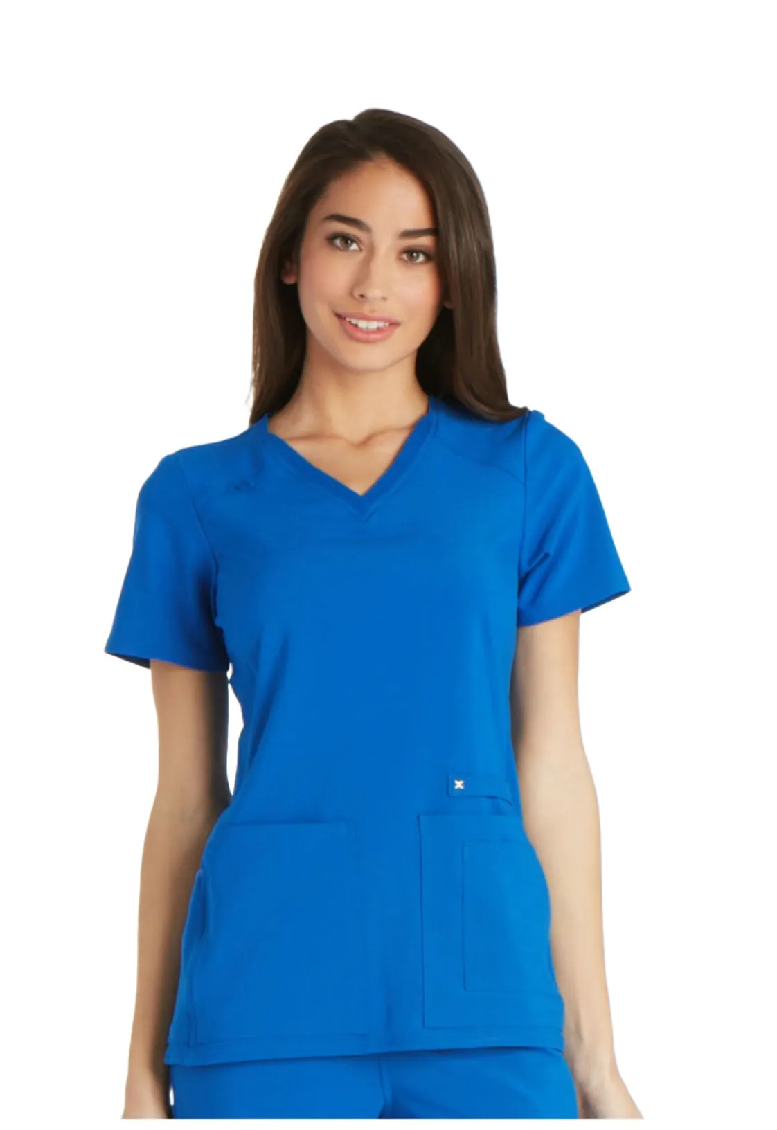 Iflex - Women's V-Neck Knit Panel Solid Top
