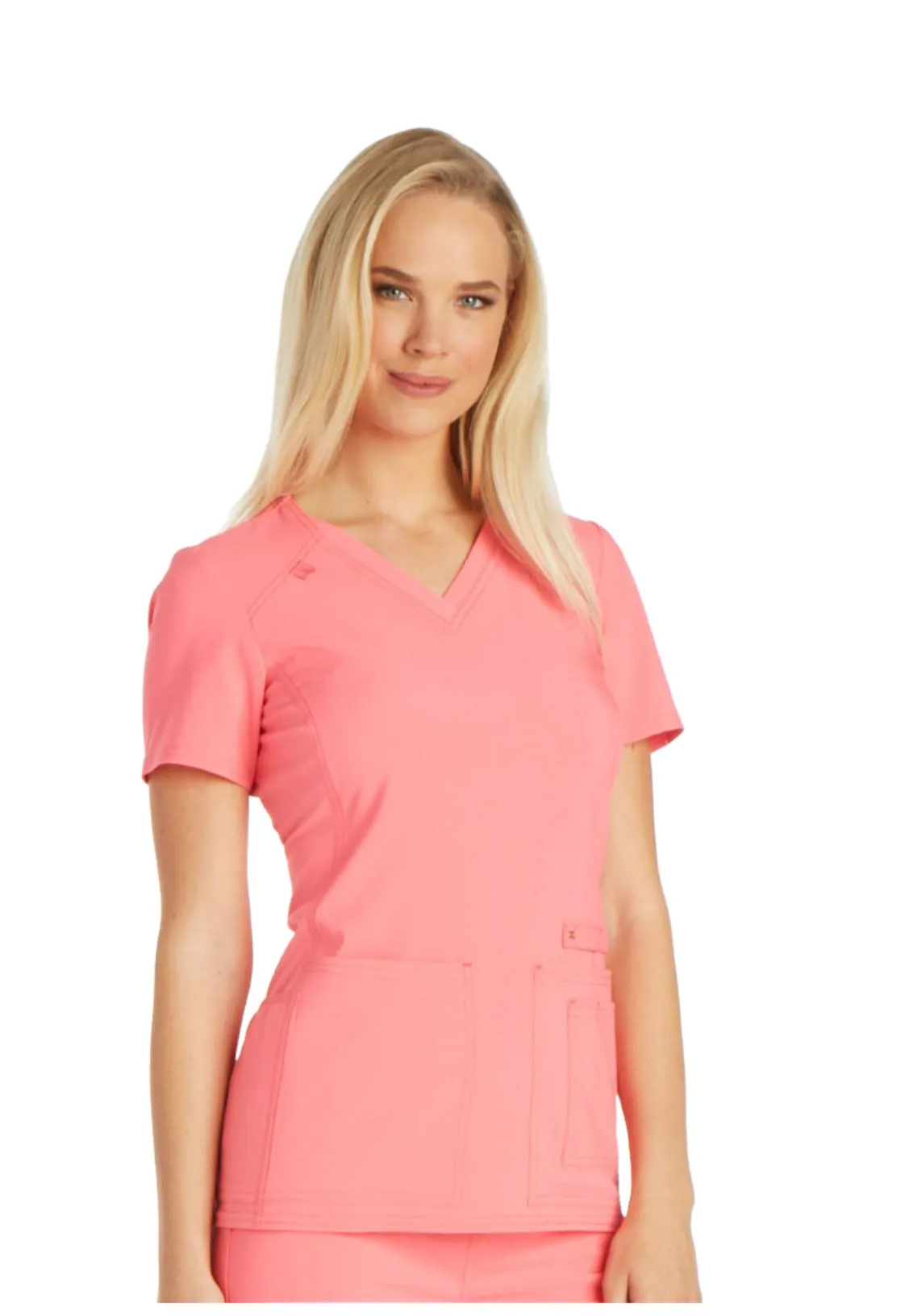 Iflex - Women's V-Neck Knit Panel Solid Top