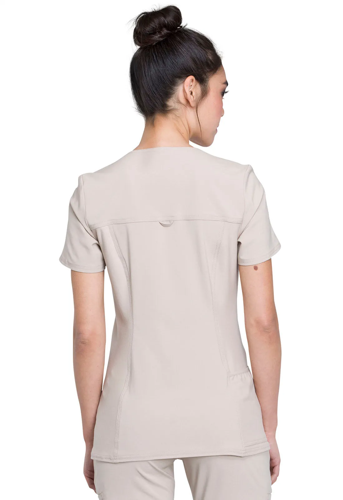 Iflex - Women's V-Neck Knit Panel Solid Top