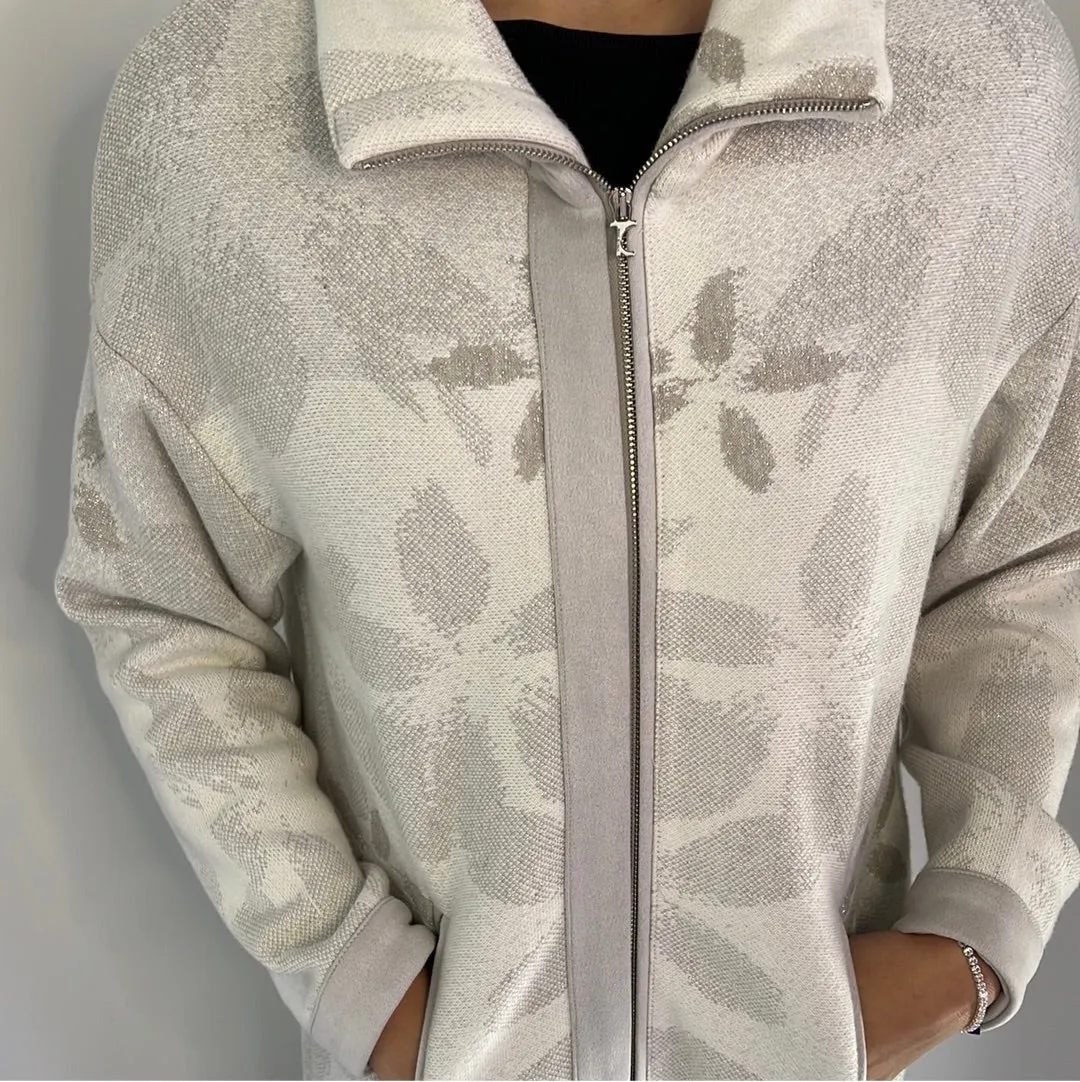 ITALIAN METALLIC YARN AND SUEDE COAT