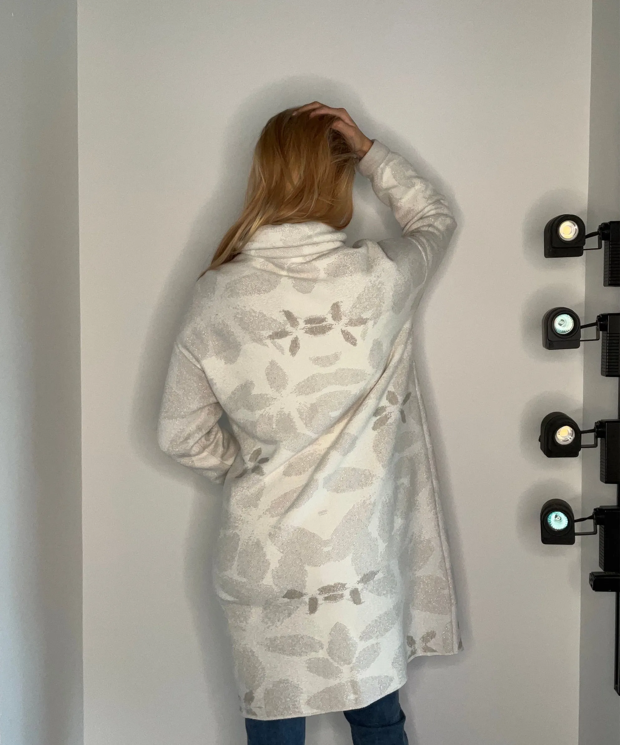 ITALIAN METALLIC YARN AND SUEDE COAT