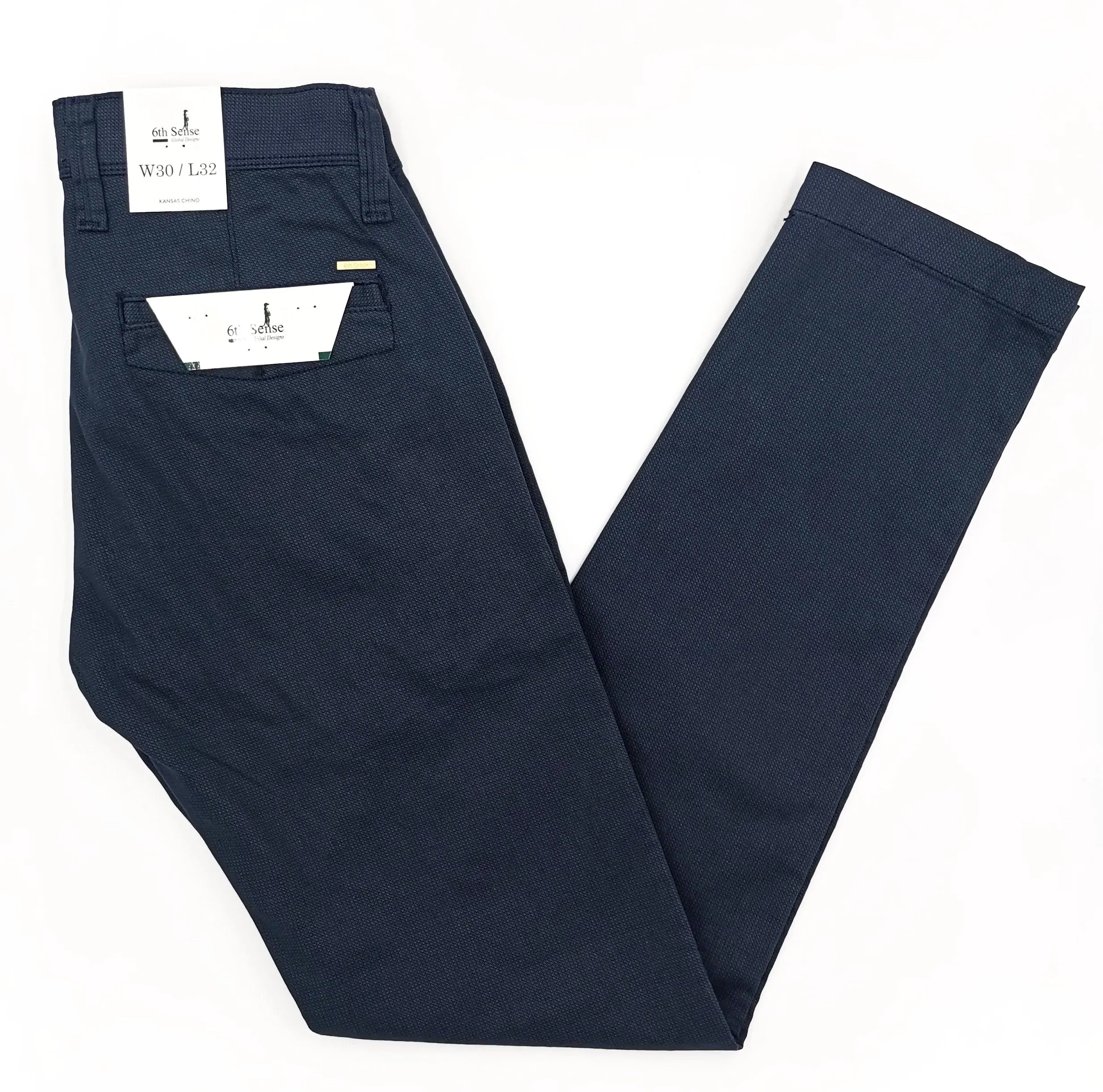 Kansas Navy Print Tapered Chinos