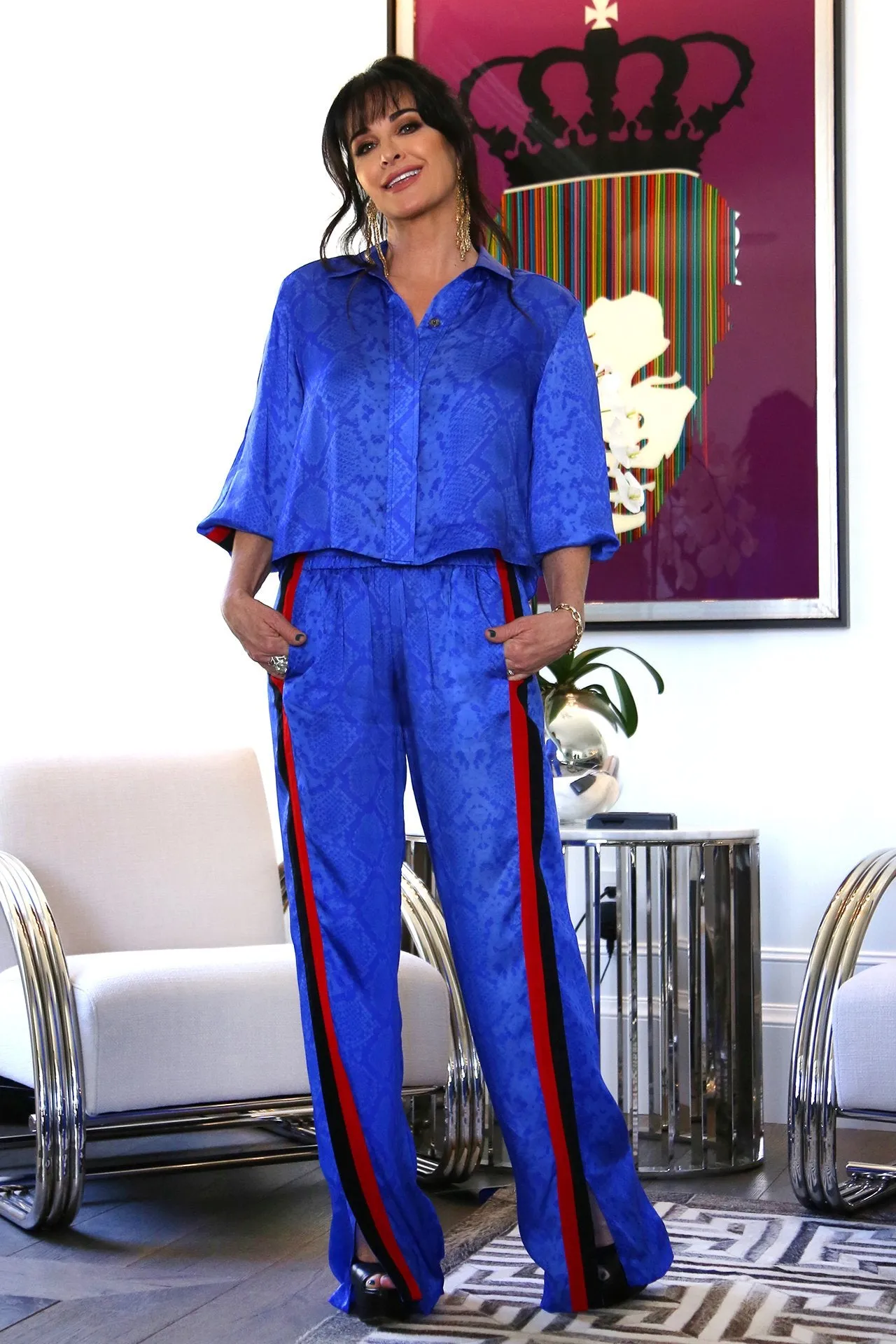 Kyle Cropped Jacket in Blue