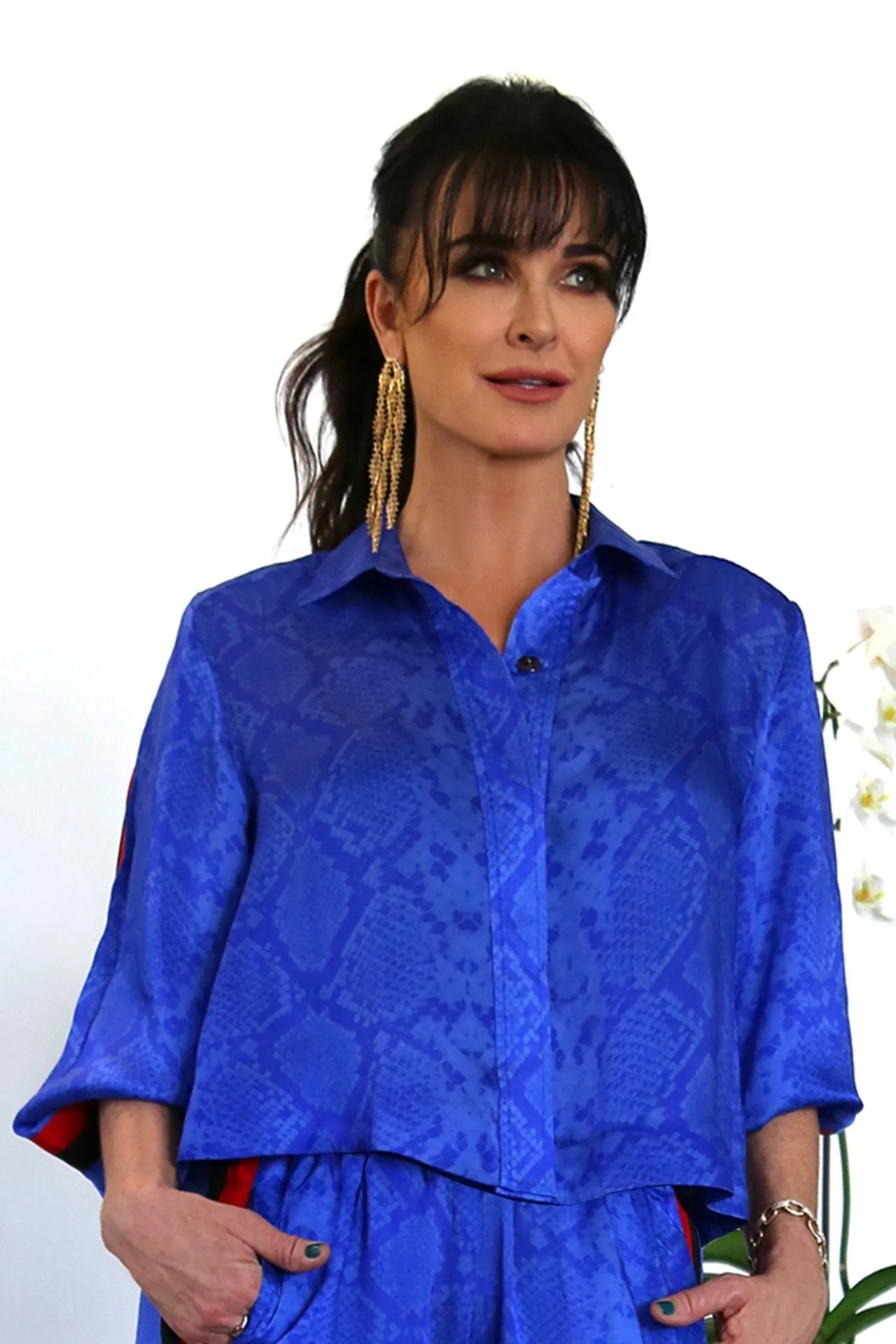 Kyle Cropped Jacket in Blue