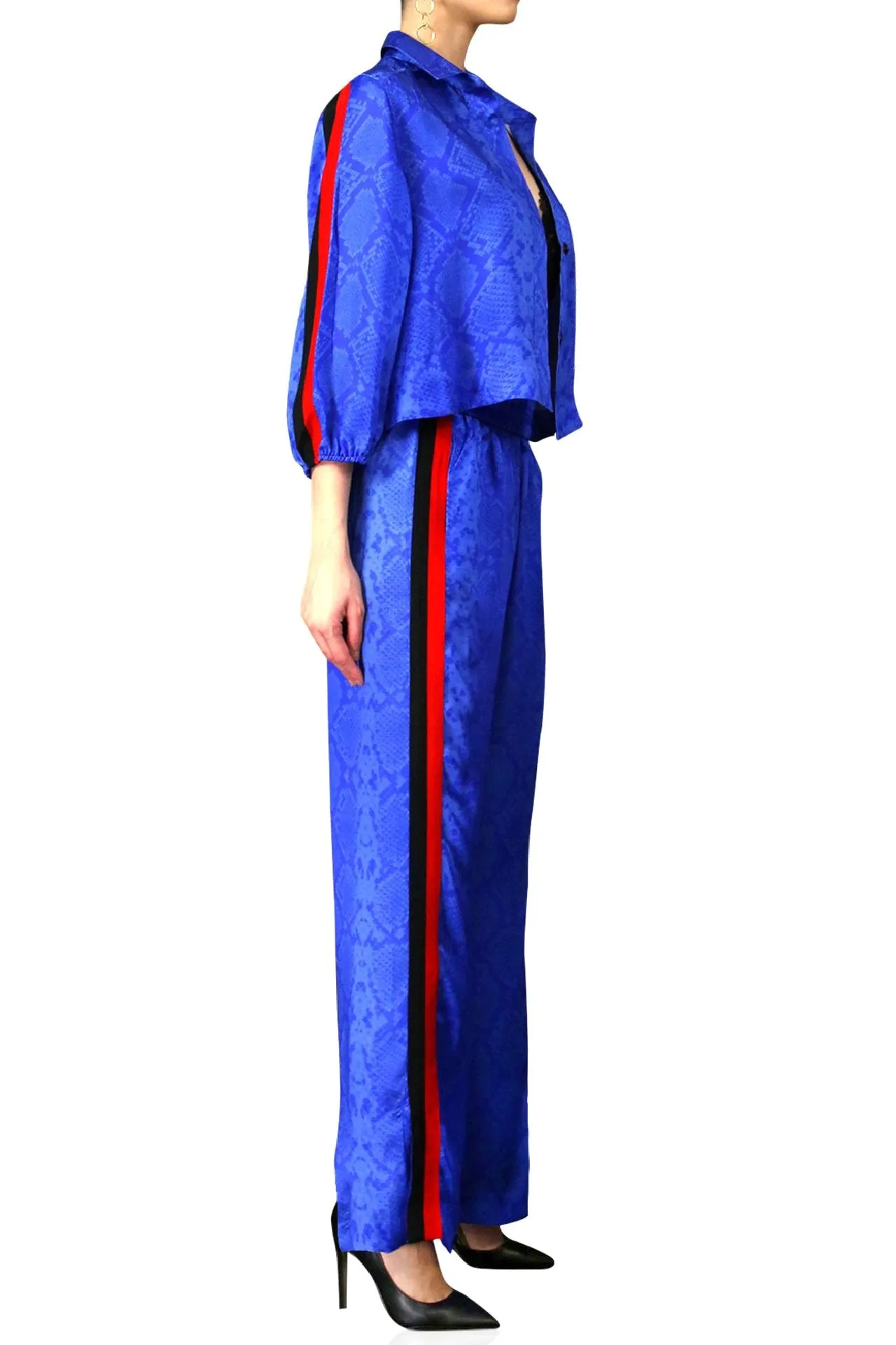 Kyle Cropped Jacket in Blue