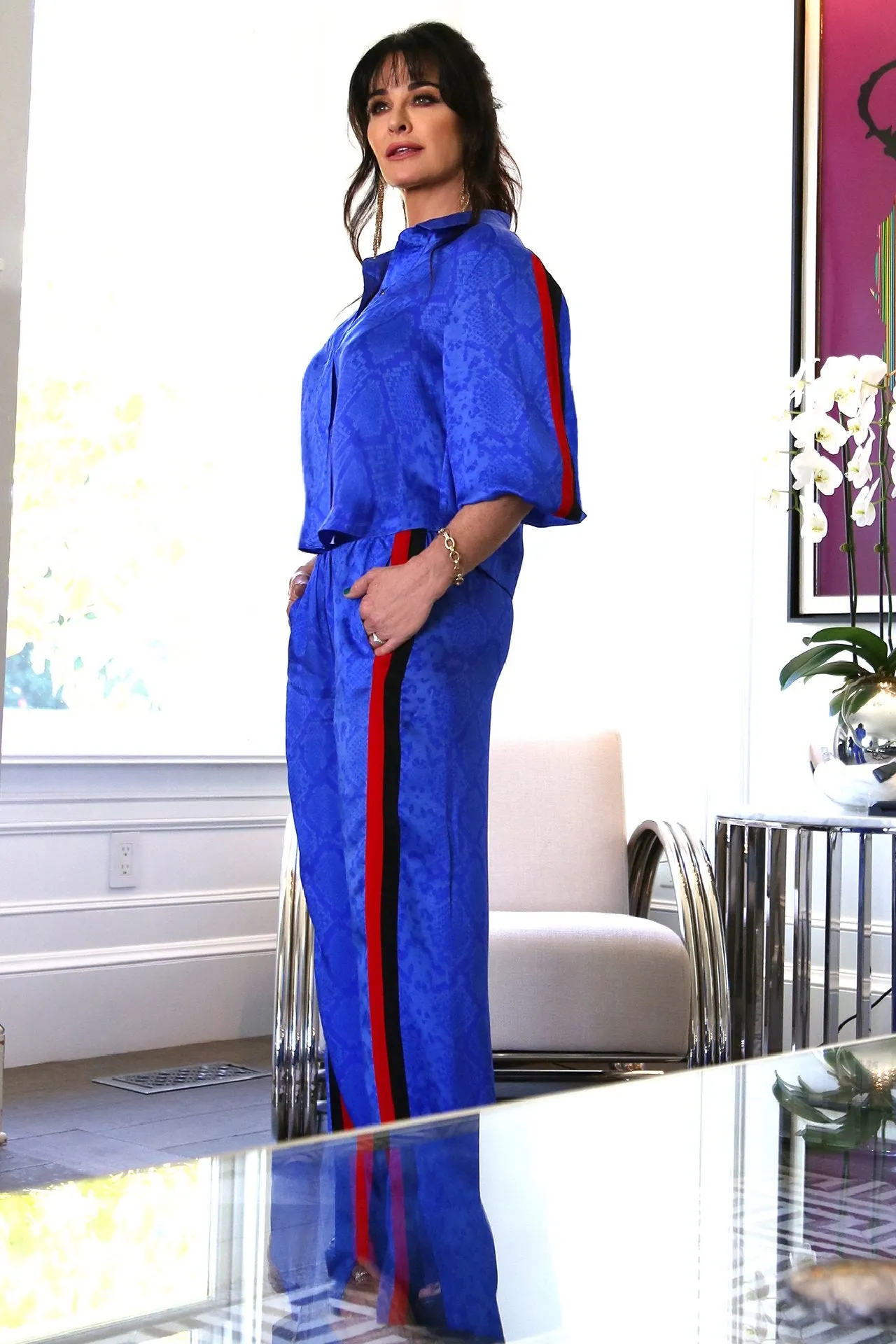 Kyle Cropped Jacket in Blue