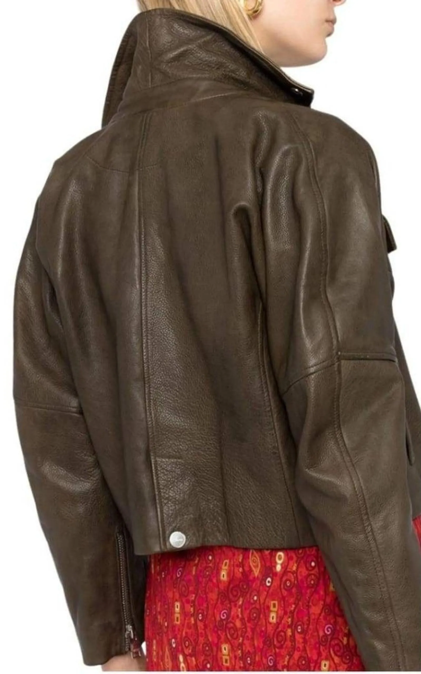 Leather Cropped Biker Jacket