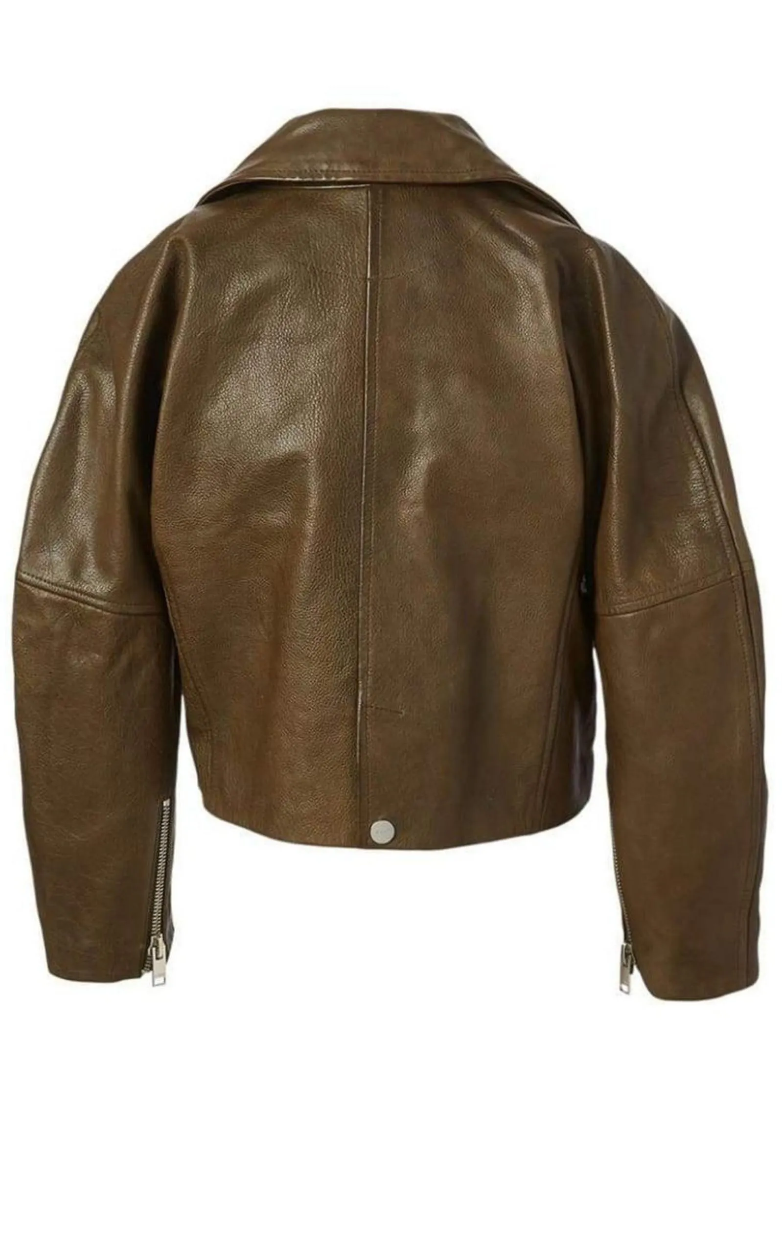 Leather Cropped Biker Jacket