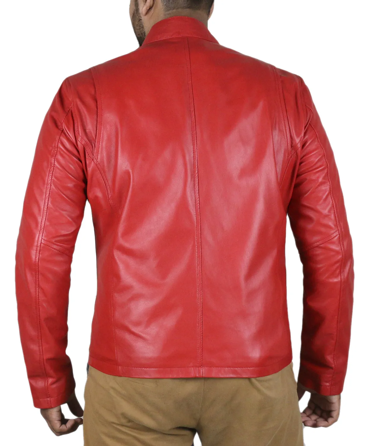 Leather Jackets Hub Mens Genuine Lambskin Leather Jacket (Black, Racer Jacket) - 1501021