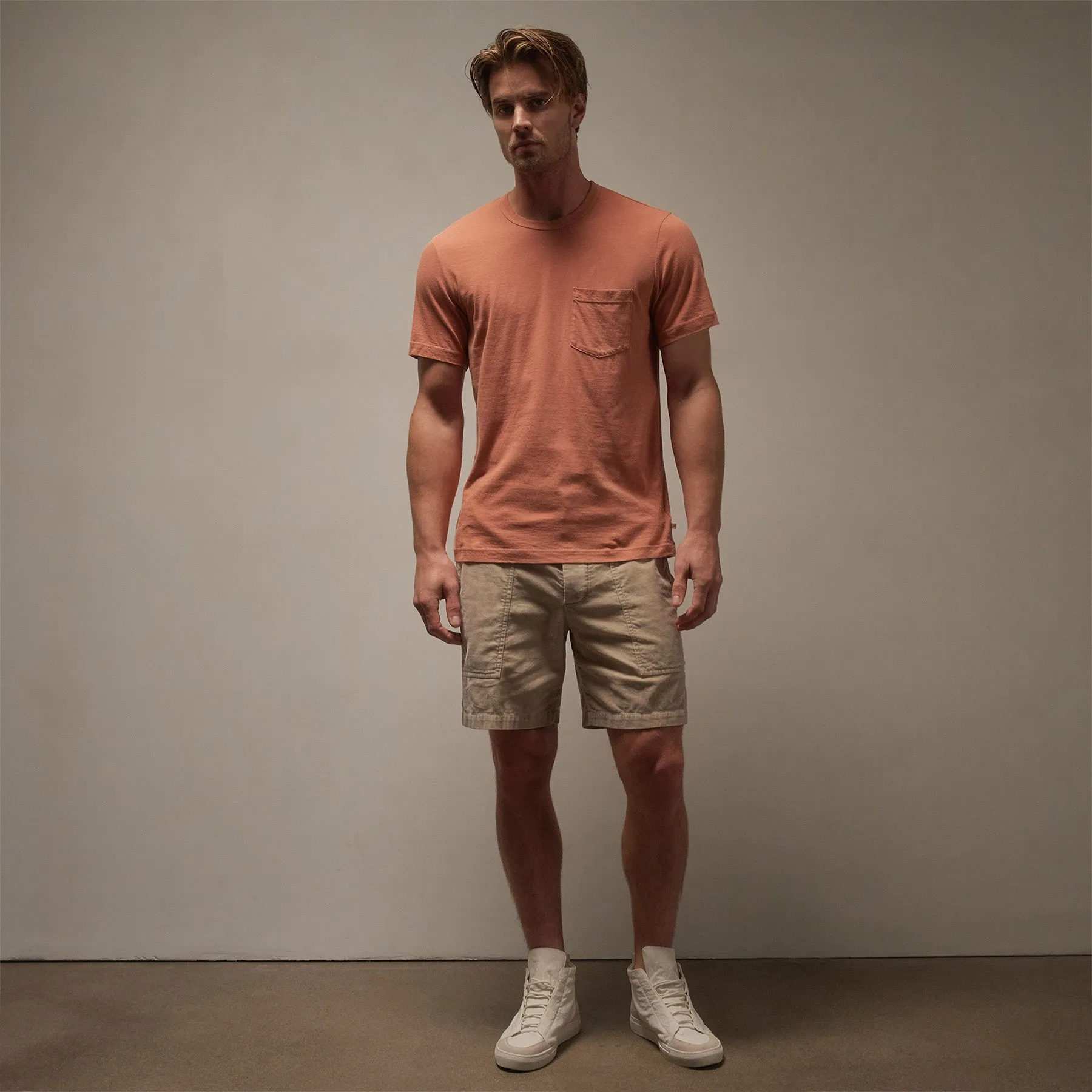 Lightweight Jersey Pocket Tee - Adobe Pigment