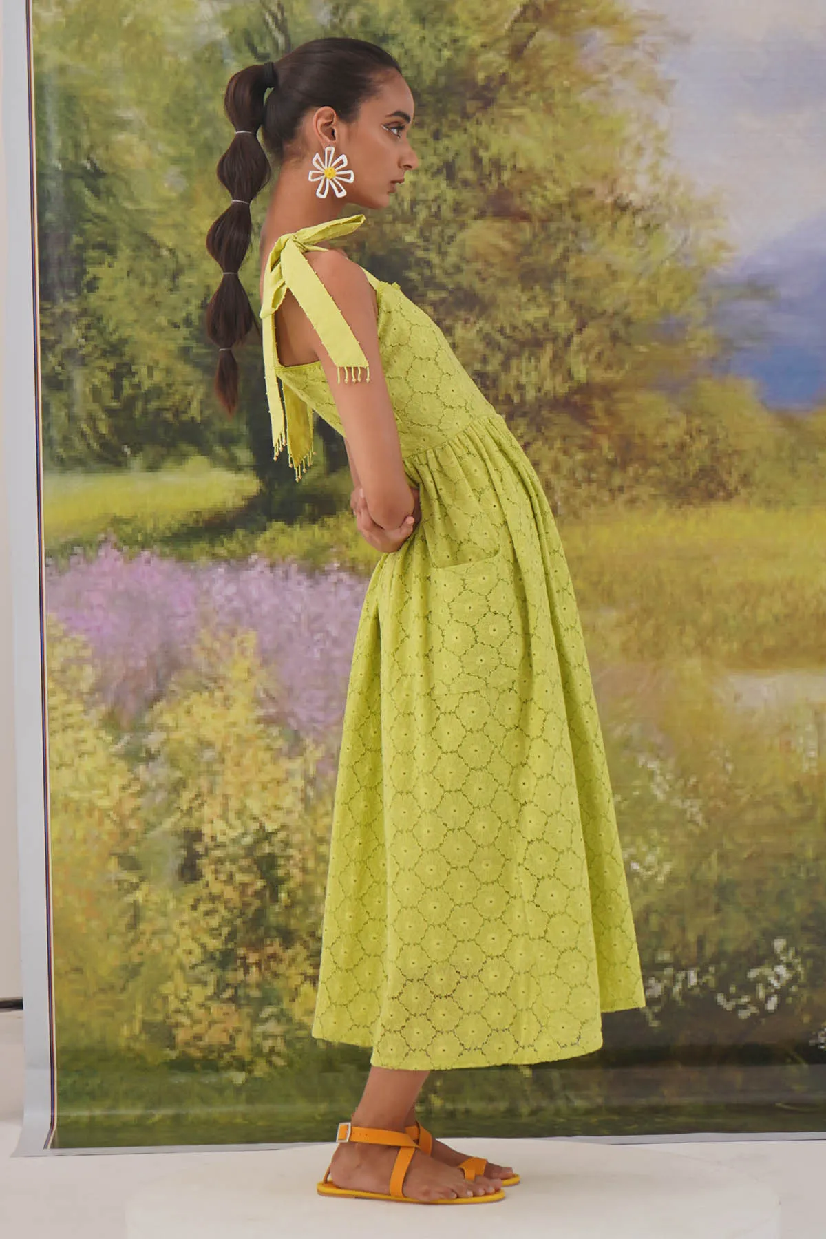 Lime Green Cotton Knit Dress
