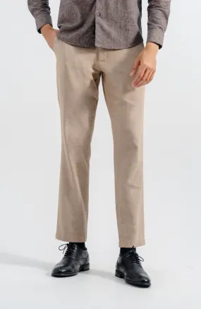Linen Stretch Chino - Brown