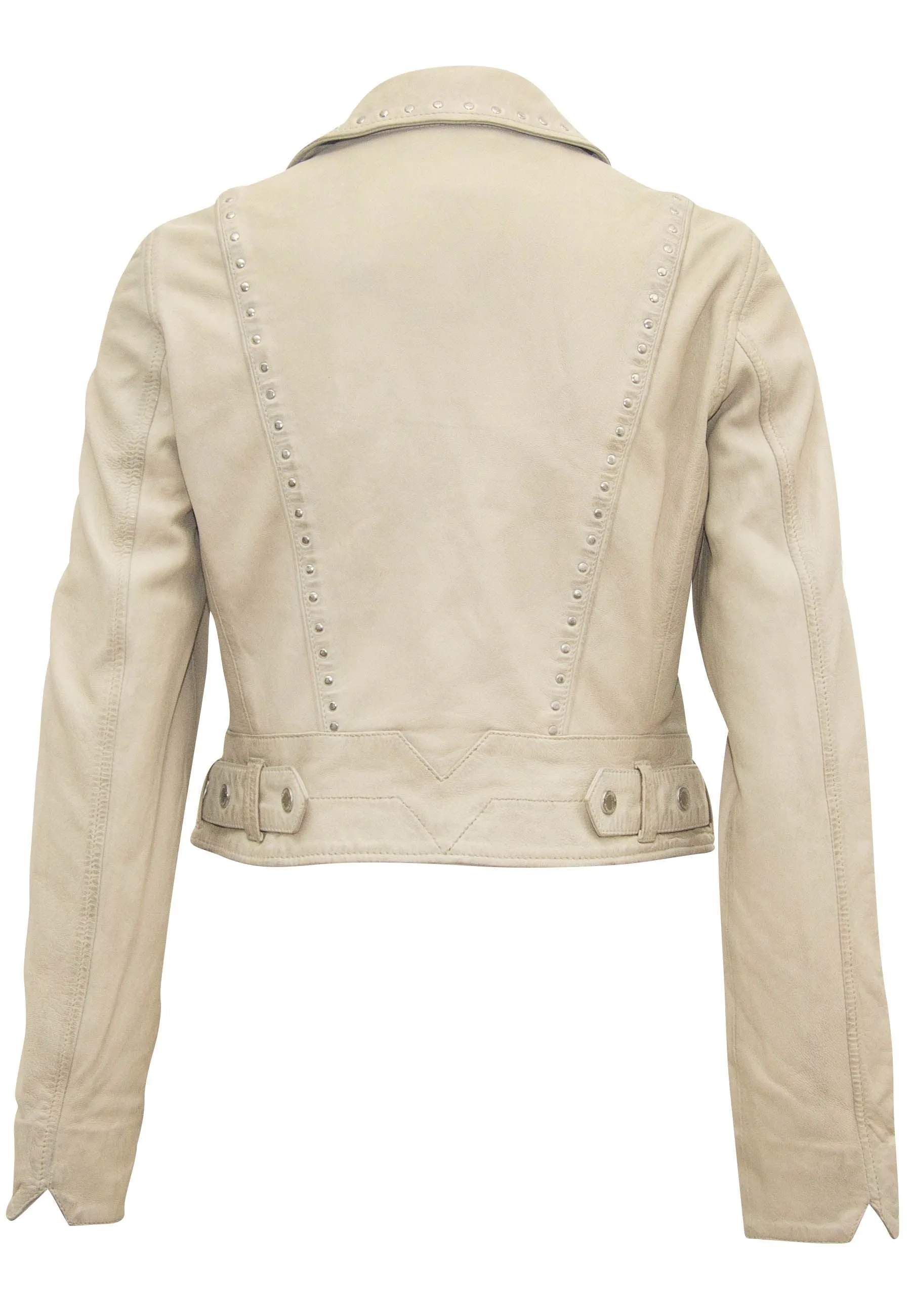 Maryn RF Leather Jacket- Offwhite