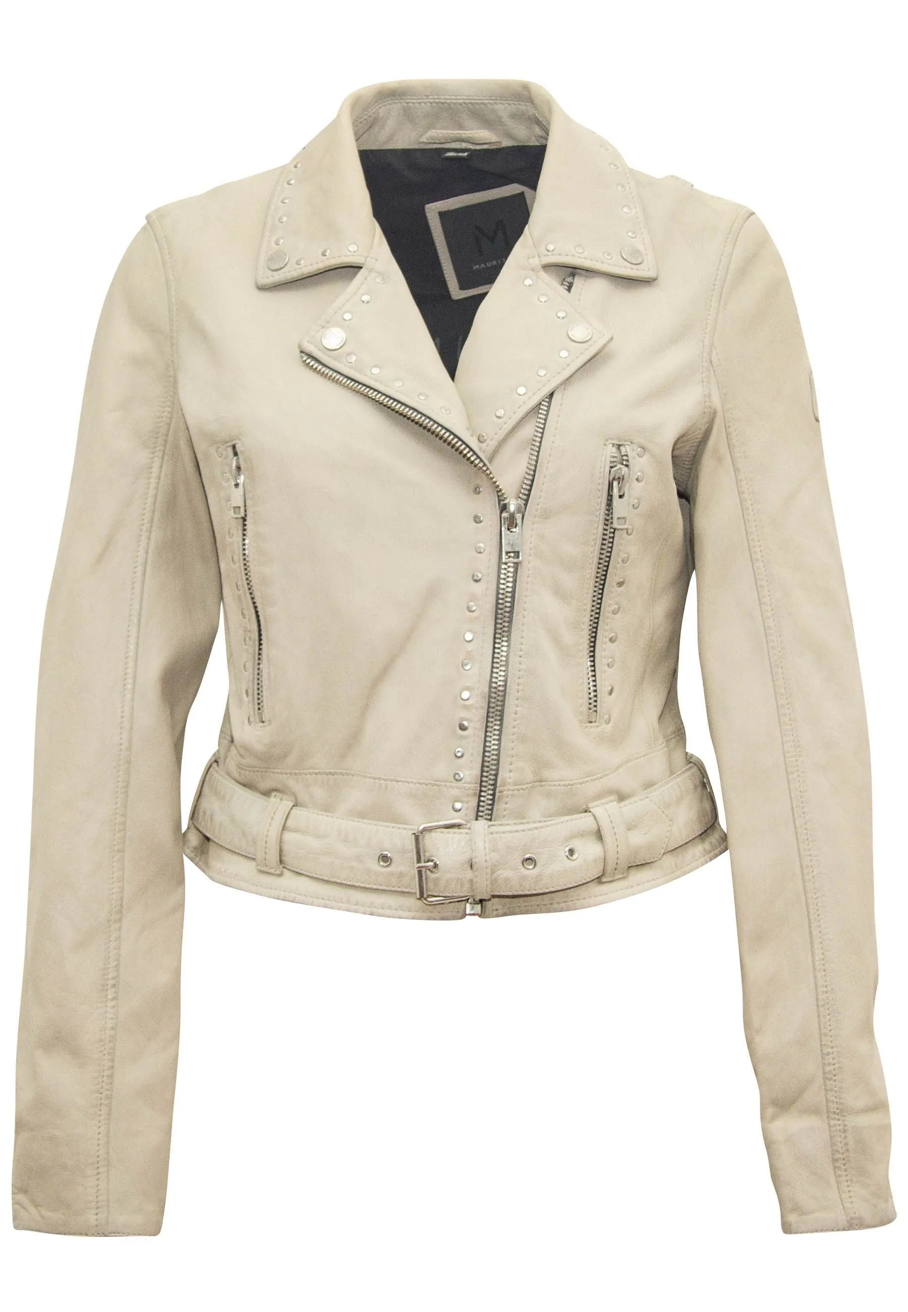 Maryn RF Leather Jacket- Offwhite