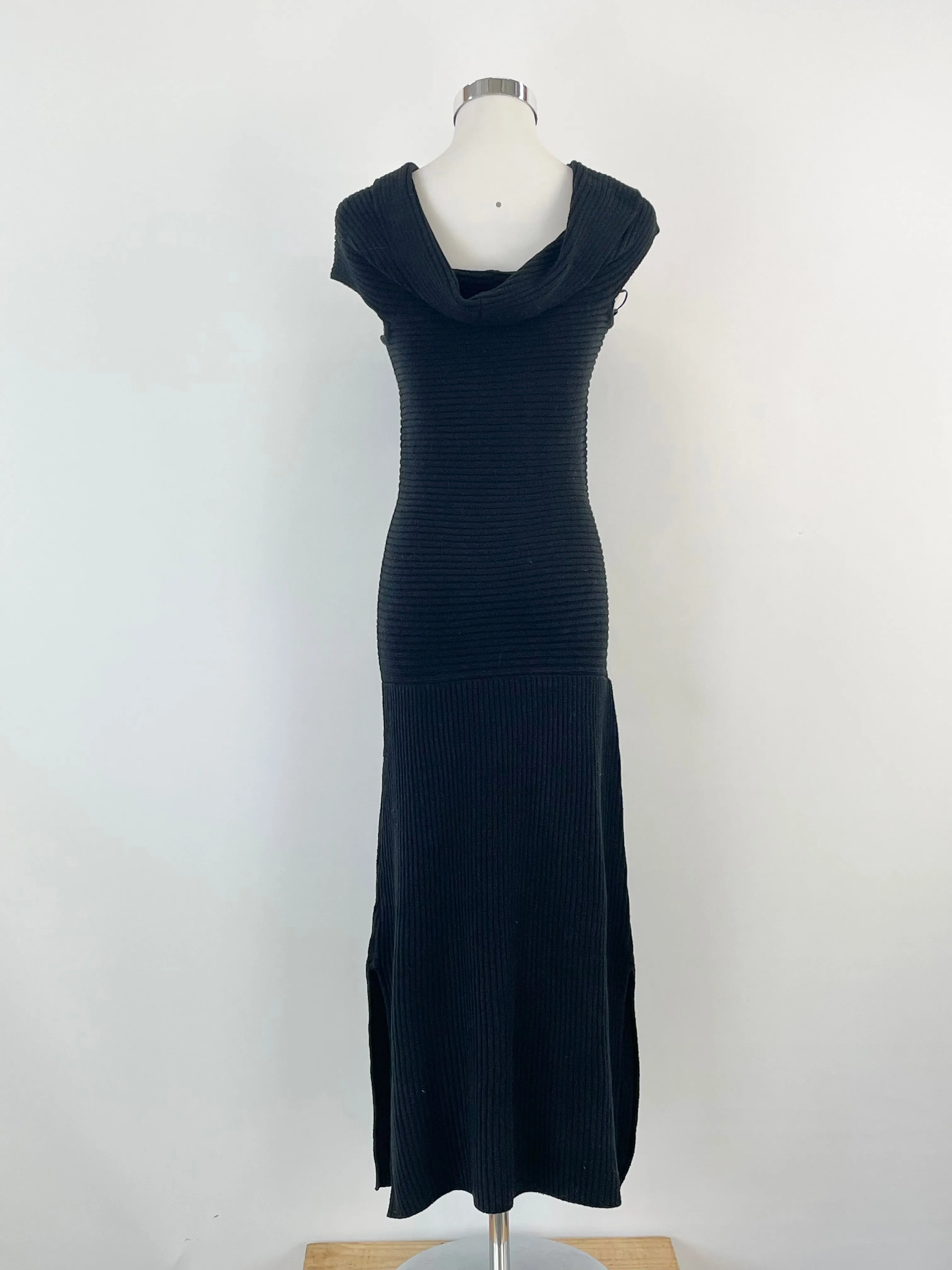 Maurie   Eve Black Rib-Knit 'Casablanca' Dress - AU10