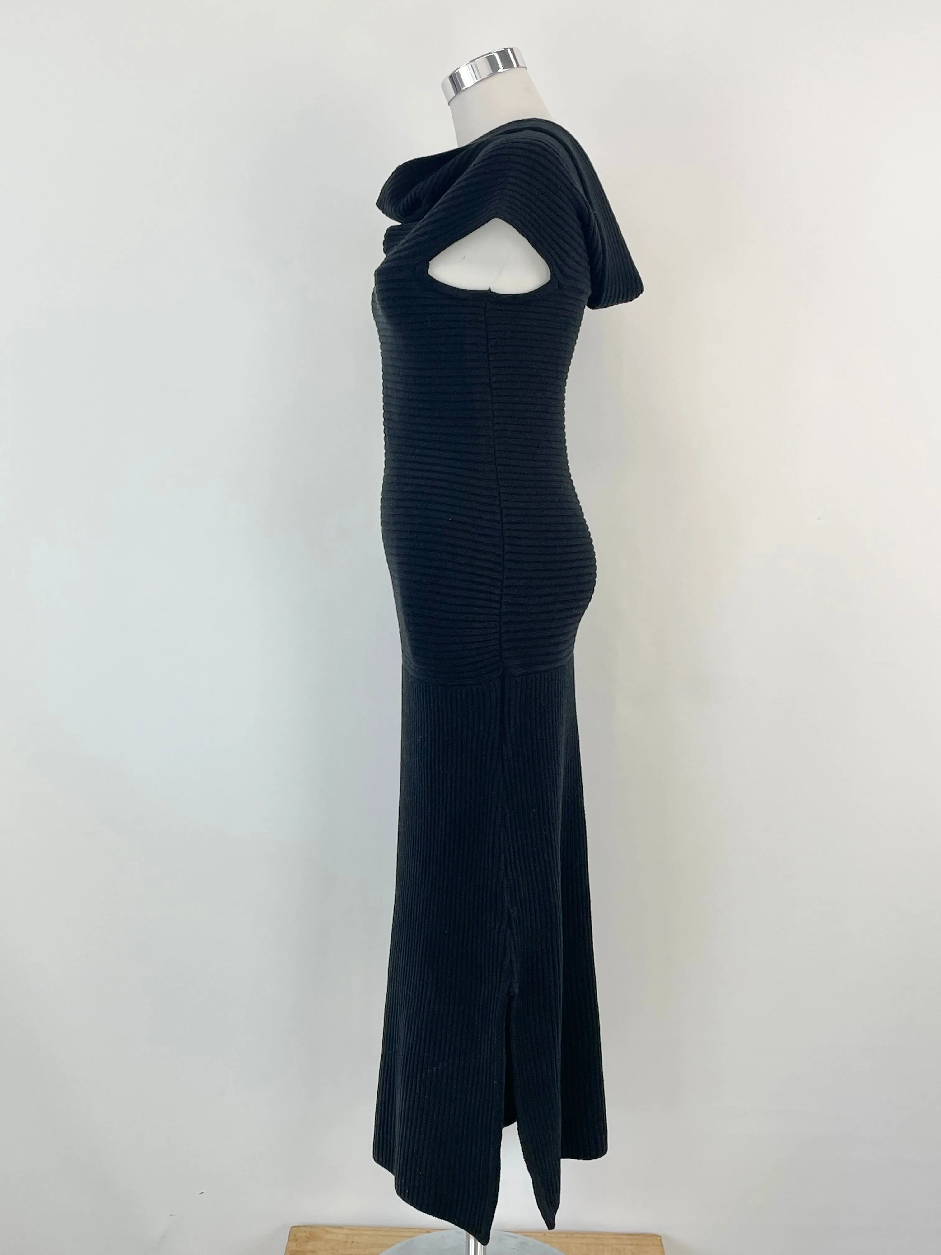 Maurie   Eve Black Rib-Knit 'Casablanca' Dress - AU10