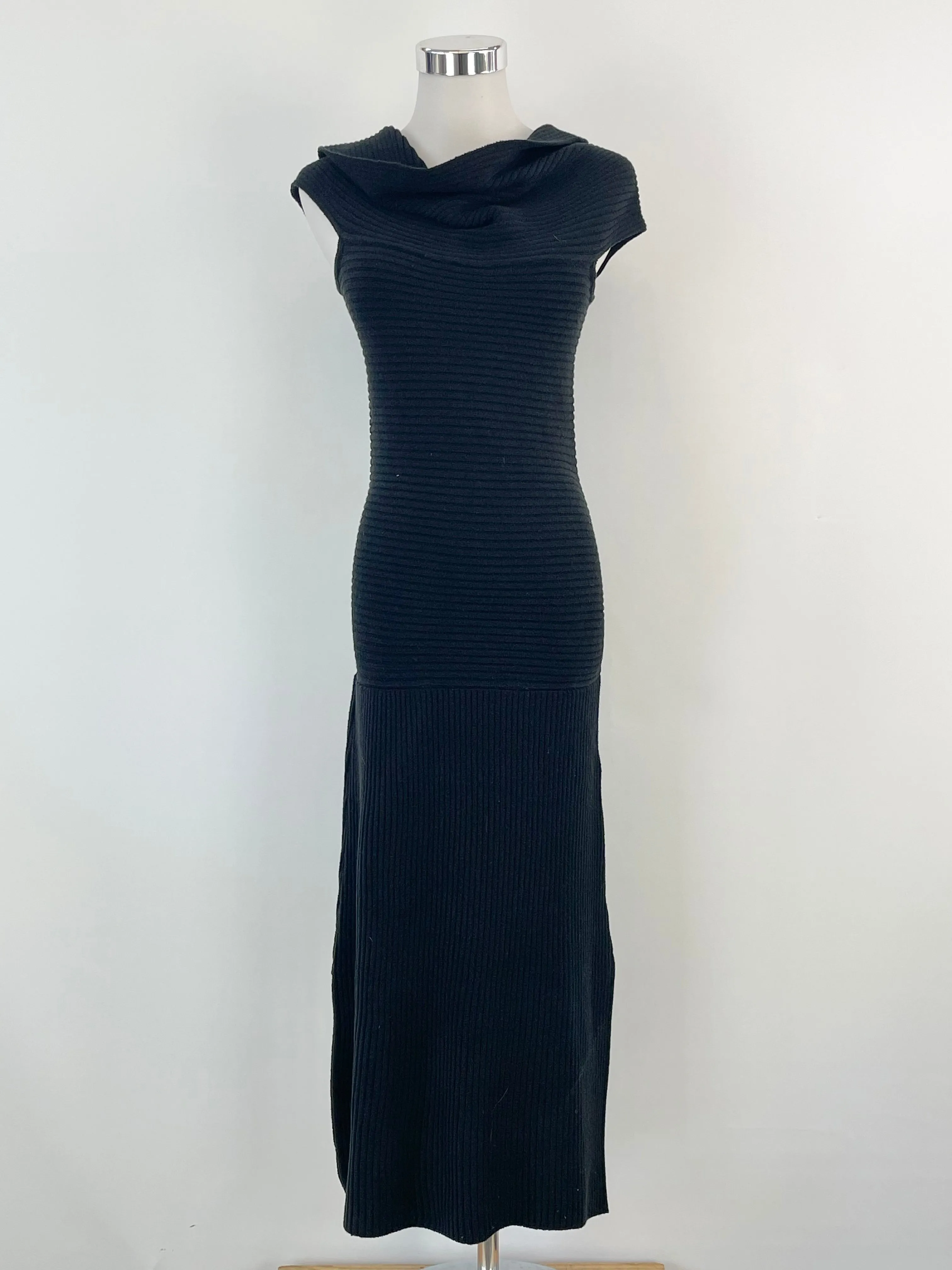Maurie   Eve Black Rib-Knit 'Casablanca' Dress - AU10