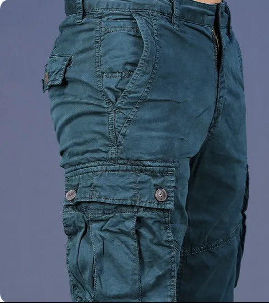 Men Pure Cotton Casual Cargo Pants