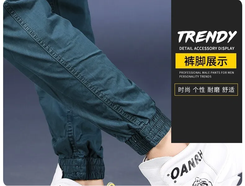 Men Pure Cotton Casual Cargo Pants