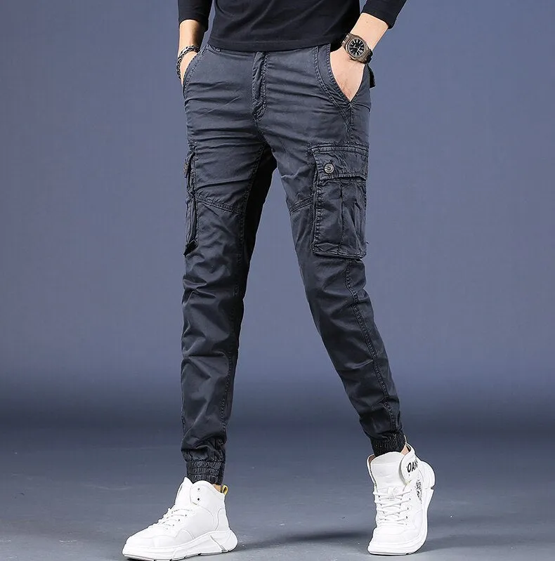 Men Pure Cotton Casual Cargo Pants