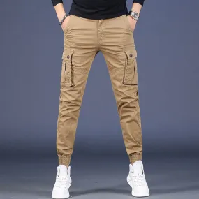 Men Pure Cotton Casual Cargo Pants