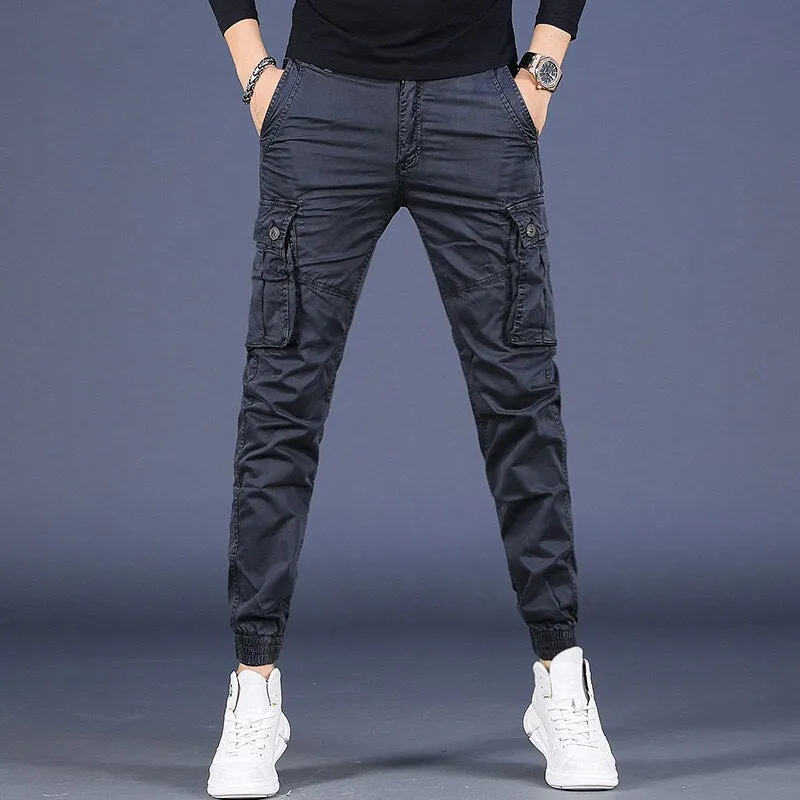 Men Pure Cotton Casual Cargo Pants
