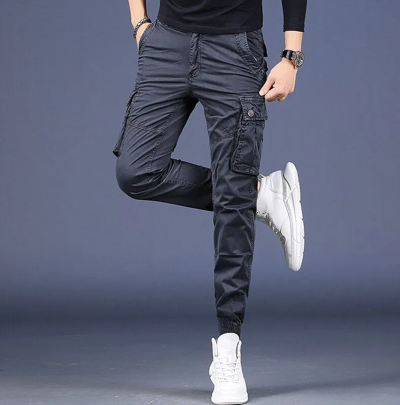 Men Pure Cotton Casual Cargo Pants