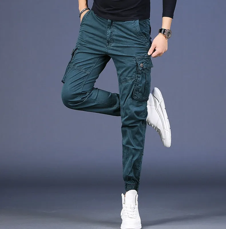 Men Pure Cotton Casual Cargo Pants