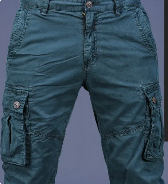 Men Pure Cotton Casual Cargo Pants