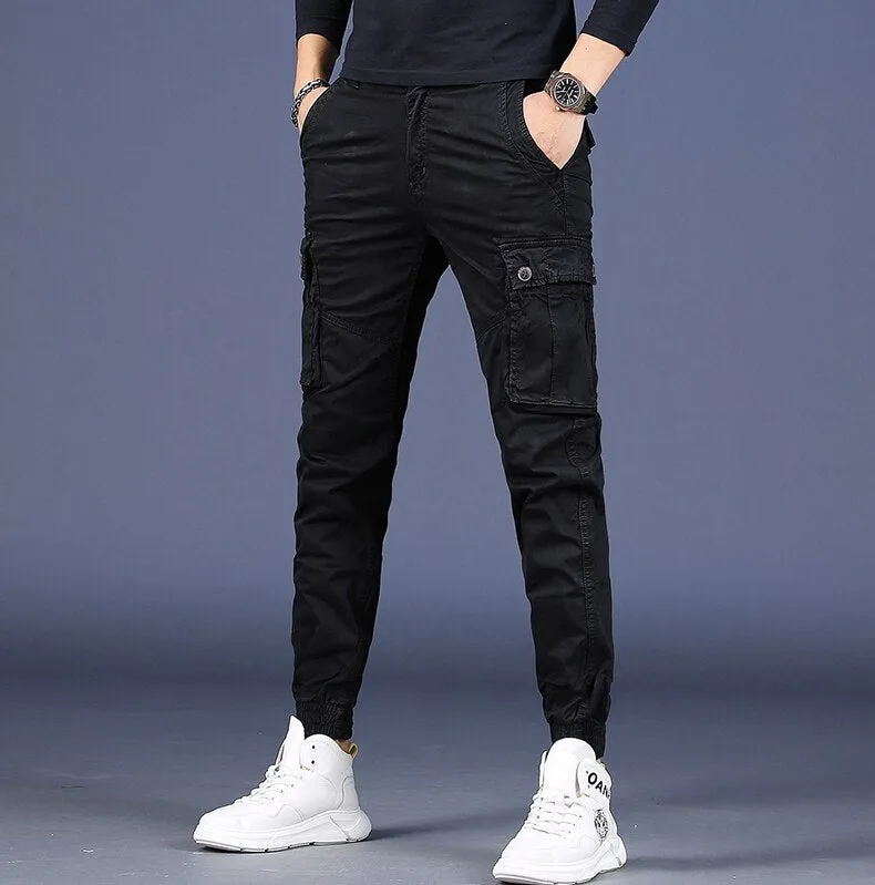 Men Pure Cotton Casual Cargo Pants