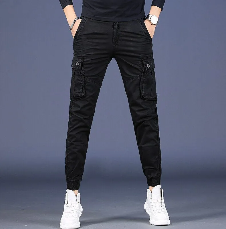 Men Pure Cotton Casual Cargo Pants