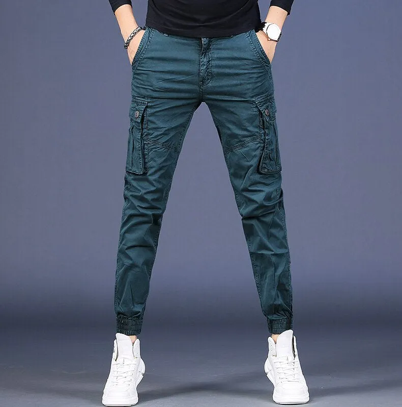 Men Pure Cotton Casual Cargo Pants