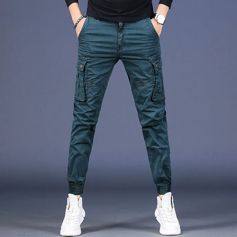 Men Pure Cotton Casual Cargo Pants