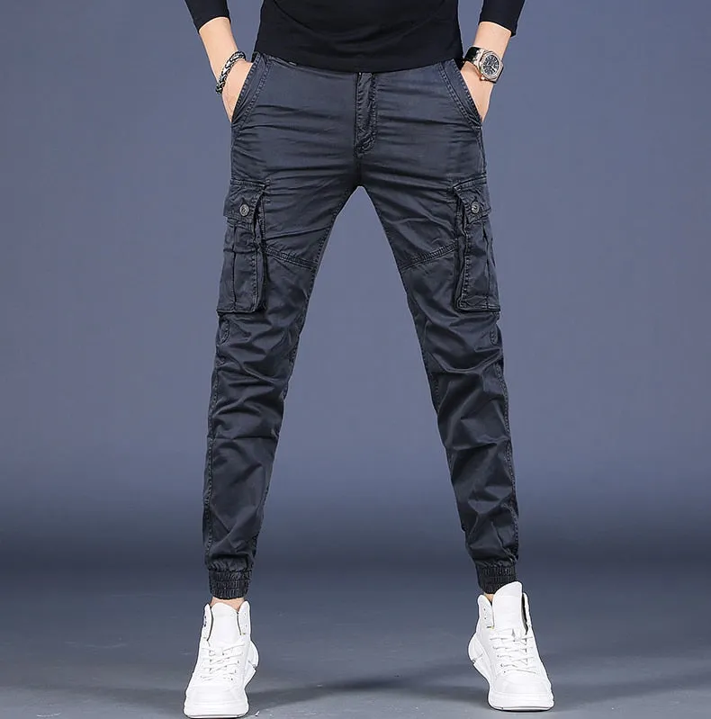 Men Pure Cotton Casual Cargo Pants