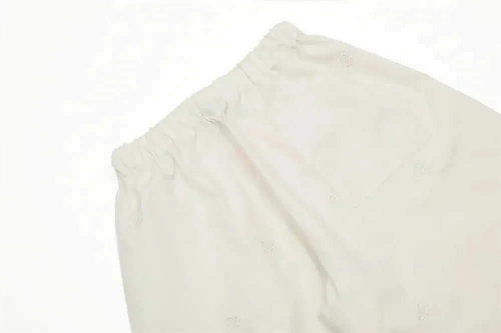 Men's And Women's Embroidered Butterfly Casual Trousers