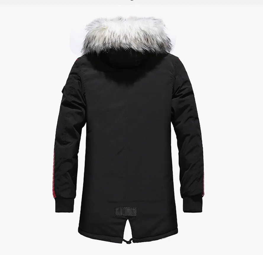 Men's Winter Casual Warm Thick Hooded Long Parka