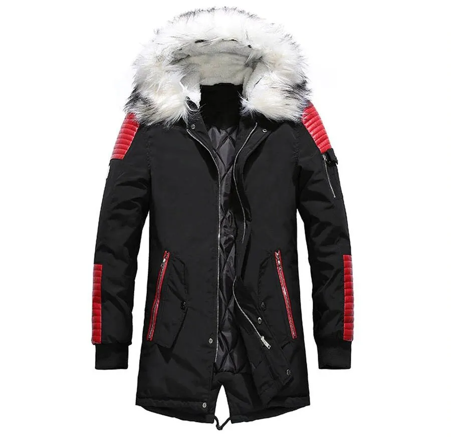 Men's Winter Casual Warm Thick Hooded Long Parka