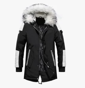 Men's Winter Casual Warm Thick Hooded Long Parka