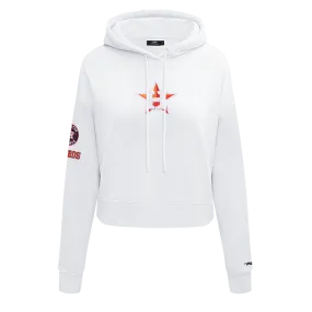 MLB HOUSTON ASTROS CLASSIC WOMEN'S CROPPED PO HOODIE (WHITE)