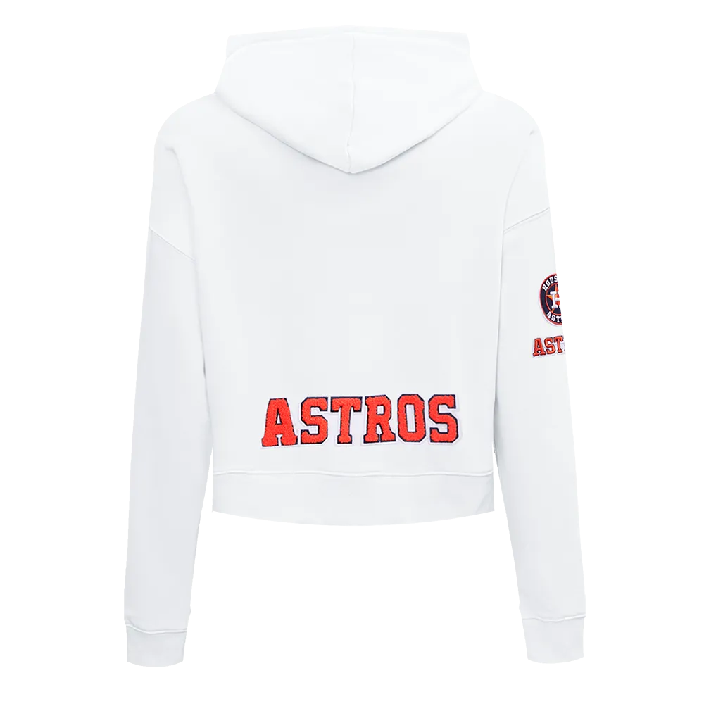 MLB HOUSTON ASTROS CLASSIC WOMEN'S CROPPED PO HOODIE (WHITE)