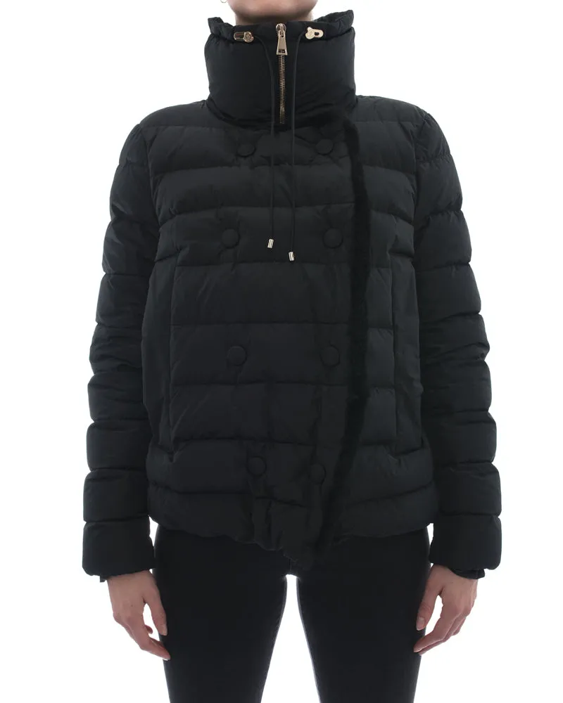 Moncler Black Puffer Coat with Shearling Trim – 6
