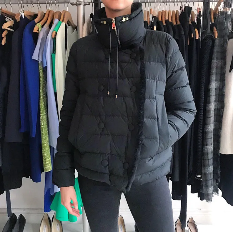 Moncler Black Puffer Coat with Shearling Trim – 6