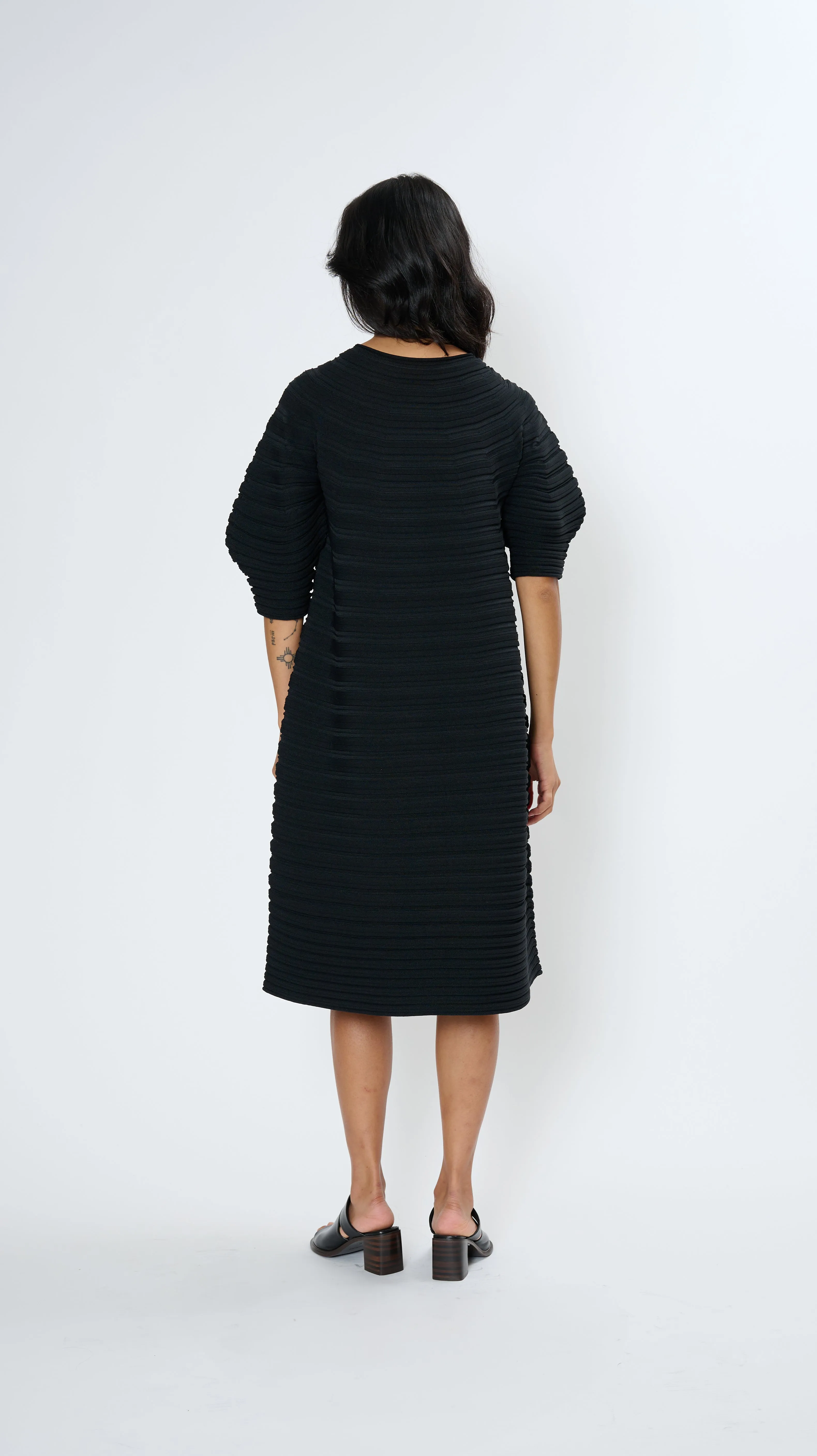 Mushroom Knit Dress in Black