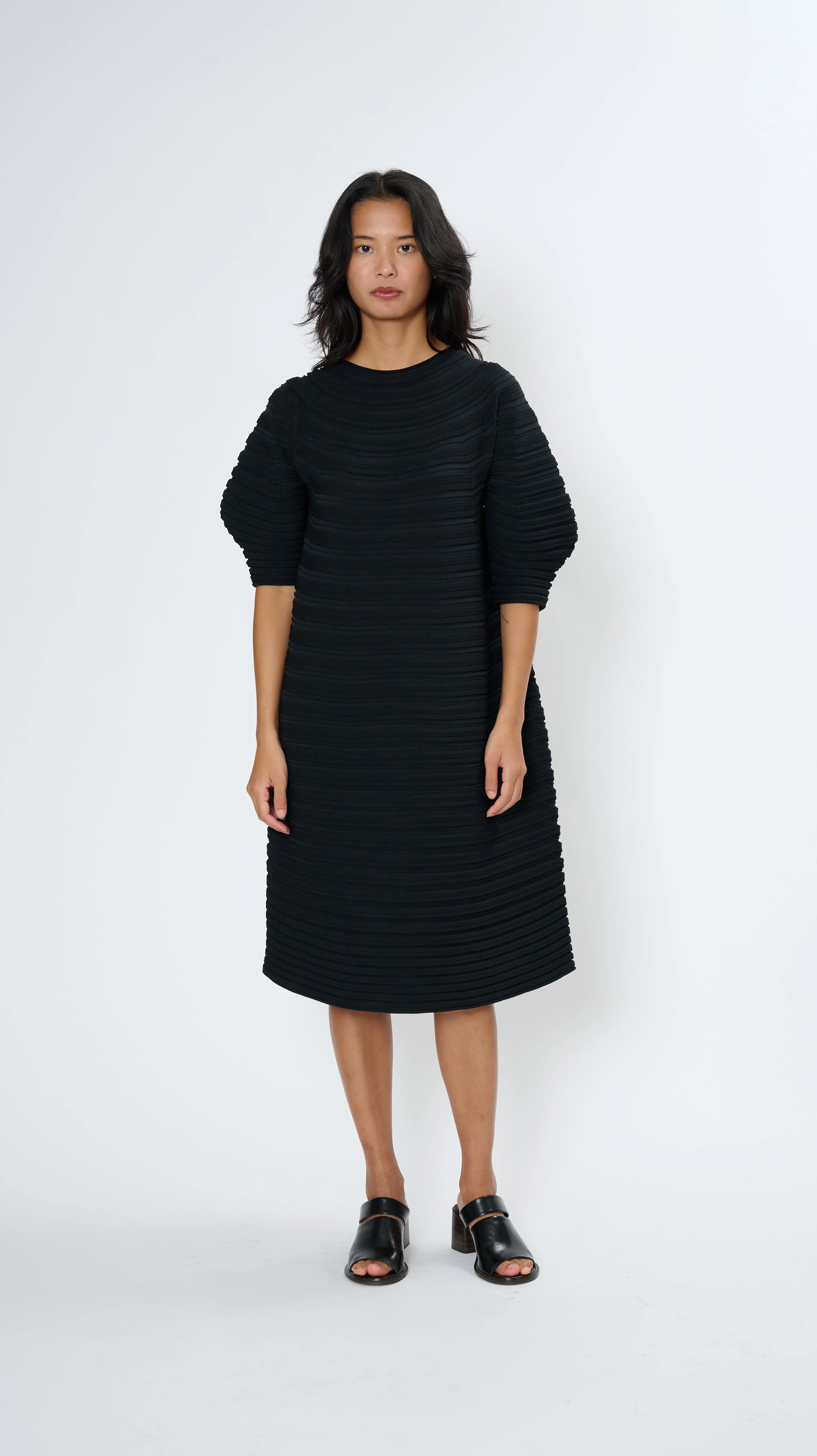 Mushroom Knit Dress in Black